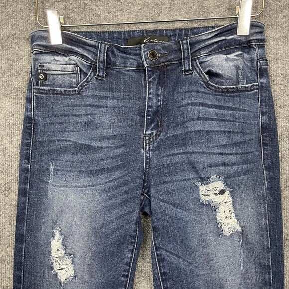 KanCan Jeans Womens 7 27 Blue Distressed Cotton Stretch Denim Style KC11014 - Picture 2 of 16